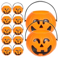 Pumpkin Bucket Halloween Candy  Kids Basket Plastic Buckets Holder Halloween Decoration