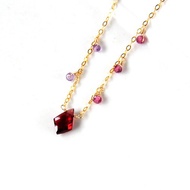 14kgf/菱形紅石榴石項鍊