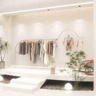 Clothing Store Silver Stainless Steel Clothes Rail Wall Hanging 6N9T