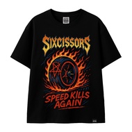 Metal t-shirt Satanic Distro t-shirt Men Women Black SIXCISSORS 666 SPEEDKILLS NEW