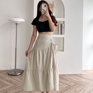 Davelline - Aluna Skirt - Rok Serut Linen Angel Berkualitas