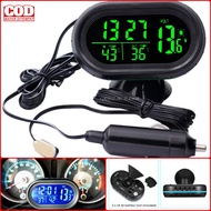 Volt Meter Digital Mobil VST 4 IN 1 Voltmeter Ada Jam Digital Warna LED Acak Universal GZ