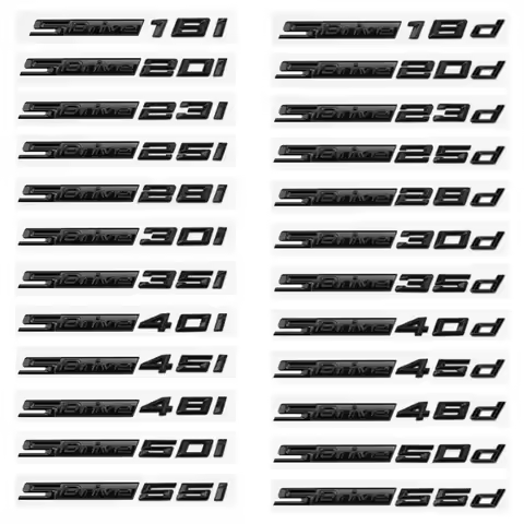 Car Emblem Sticker 3D ABS Glossy Black SDrive18i 20i 23i 25i 28i 30i 35i 40i 45i 50i 55i For BMW X1 
