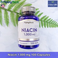 วิตามินบี 3 ไนอะซิน Niacin 1000 mg 100 Quick Release Capsules - PipingRock Piping Rock #B3 B-3
