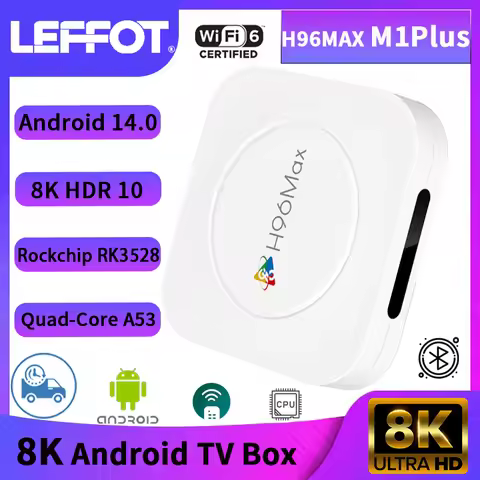 Android 14.0 Smart TV Box H96MAX M1Plus RK3528 WIFI6 BT5.4 3D Video 4GB 32GB/128GB 8K@60fps HD Outpu