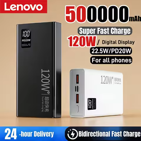 Lenovo CCC Certification Power Bank 120W Fast Charging 200000mAh High Capacity Power Bank Portable E