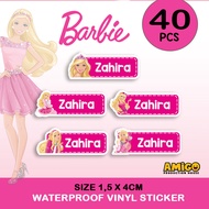 Barbie Name label Sticker Children's Name Sticker Custom Name label Sticker