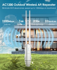 WAVLINK AC1200 Dual Band Outdoor Access Point Outdoor Long Range Wi-Fi Extender with Active/Passive