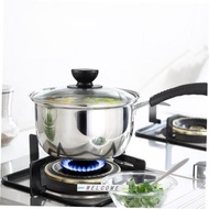 18/20CM Stainless Steel Pot Soup Milk Saucepan Cooking Pan