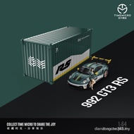 Time Micro 1: 64 Porsche 992 GT3 RS Green Silver Alloy Car Model Die-Casting Car Toy Collection Birt