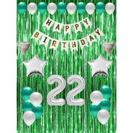 SET Dekorasi Ulang Tahun Anak Paket Simple Balon Happy Birthday Dan Balon angka Gold Dekor Ultah