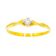 Happy Jewelry แหวนชู เม็ดเดี่ยว ดีไซด์เก๋ๆ ทองแท้ 9k 37.5% เพชรเกสร ME626