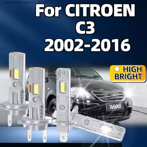 2/4Pcs LED Headlight 50000LM Car Light Turbo Lamp 6000K Bulbs Plug Play For CITROEN C3 2002 2003 200