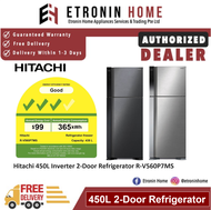 Hitachi Inverter 2 Door 450L Refrigerator R-V560P7MS BBK | R-V560P7MS BSL