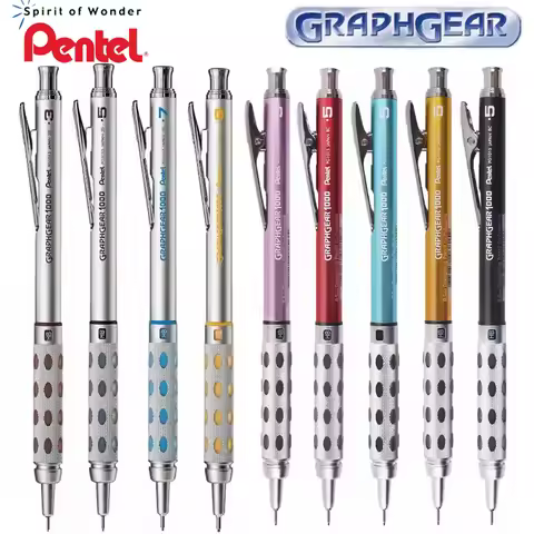 Japan Pente Full Metal Mechanical Pencil Graph Gear1000 Frosted Handle Telescopic Head Break-proof L