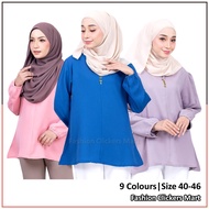 FC Mart - Front Button Blouse / Baju Butang Perempuan / Basic Women Top / Blause Muslimah / Baju Lengan Panjang Wanita