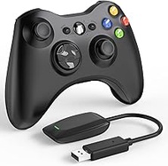 Wireless Controller for Xbox 360, 2.4GHZ Game Joystick Controller Gamepad Remote for Xbox 360 Slim Console, PC Windows 7,8,10 (Black) * *