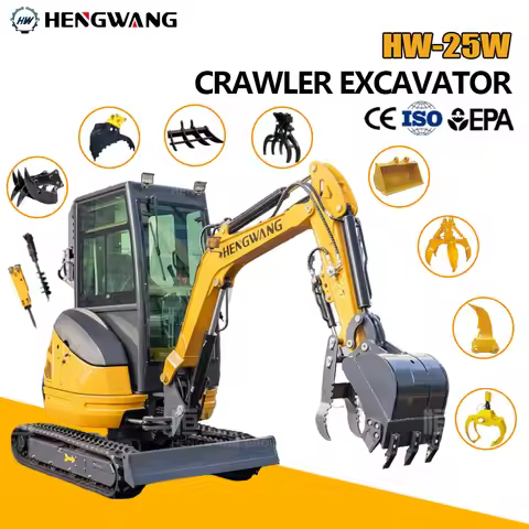 AC Cabin Mini Crawler Excavator Diesel Tractor 2.5 ton Hydraulic Compact Excavators 2 ton Mini Bagge