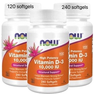 ✅READY STOCK✅Now Foods, Vitamin D-3, 10,000 IU, 120 /240 Softgels, Vitamin D3 10000IU