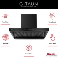 [RINNAI] KITCHEN HOOD / CHIMNEY KITCHEN HOOD / AUTO CLEAN KITCHEN HOOD / RH-C3819-PBW