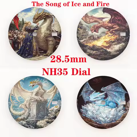 The 28.5mm Dragon element NH35 dial creative color-printed series dial is suitable for NH35/36 movem