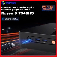 สินค้าใหม่ Tolton AMD Rzhen 9 7940HS Mini PC Gamer Radeon 780M 2xDDR5 2xPCIe4.0 Max 4TB Dual 2.5G LA