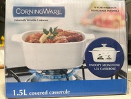 CorningWare® 方形雙耳鍋 1.5L - Snoopy Monotone