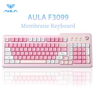 AULA F3099 Membrane Keyboard 99 Keys Tri-mode RGB Multi-function Roller for Wireless Office Keyboard