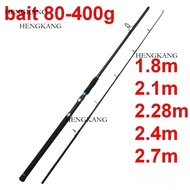Zz256 1.8ม. 2.1ม. 2.28ม. 2.4ม. 2.7ม. แกนตกปลาช่อนคาร์บอนไฟเบอร์ XH 3.1มม. ปลาย XXH 3.9มม. 50-100 # เ