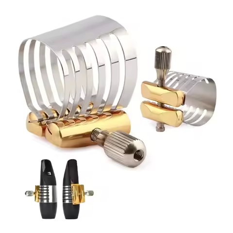 Single Screw Adjustment Saxophone Fastener Clip Compact Sax Ligature for Tenor / Alto / Soprano Saxo