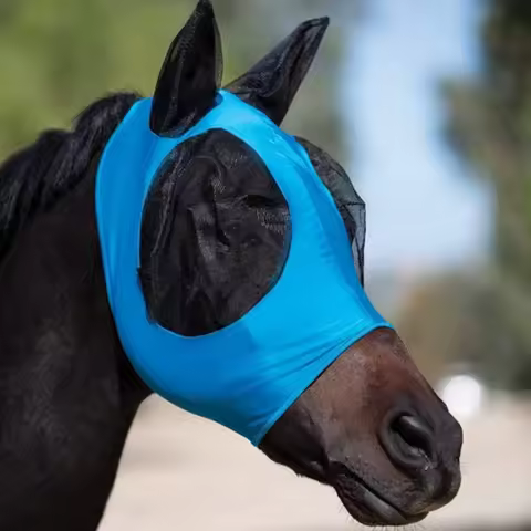 Horse face mask, horse face protective mask, breathable and elastic horse mosquito and insect proof 