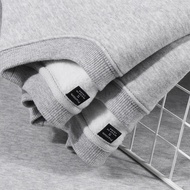 500g Thickened Round Neck Fleece Lining Sweatshirt Color Gray Loose All-Match Men Women Winter Basic