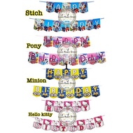 Happy birthday banner motif - HBD banner - HBD bunting flag - happy birthday bunting flag - banner