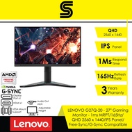 LENOVO G27Q-20 - 27" Gaming Monitor - 1ms MRPT/165Hz/ QHD 2560 x 1440/IPS Panel/ Free-Sync/G-Sync Co