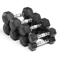 Hexa Hexagon Rubber Dumbell Hexagonal Dumbell 1 KG -9 KG - GTK (PAIR)