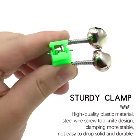 10Pcs Fishing Bite Alarms Fishing Rod Stalk Bells Clamp Tip ABS Fishing Rod Bell Rod Clamp▪