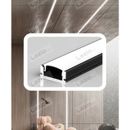 (1m/1.5m) Black coated aluminium LED strip U channel / profile track rail casing housing surface mou