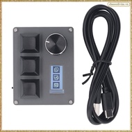 [K O G X] 3 Keys Small Keyboard with Knob,RGB Backlit Macro Pad,0.96" Color LCD Screen,Programmable 