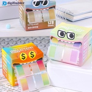 DIGIFOUNDER 128 Sheets/Roll Pearlescent Transparent Index Sticker Colorful Funny Sticky Notes Markin