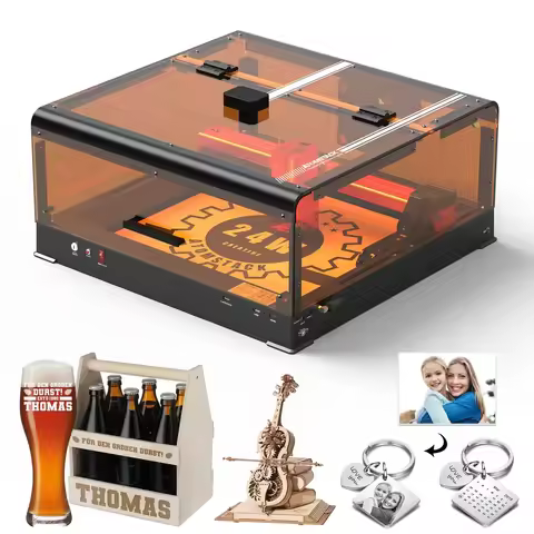 All-in-One DIY CNC Safety Cutter Engraver with B3 Box Pinpoint cam.era ATOMSTACK A24 24W Optical las