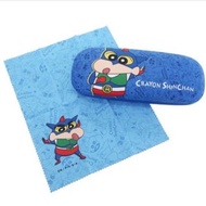 日本直送  蠟筆小新 超人裝 眼鏡盒連布