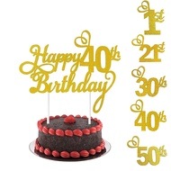 1PC Happy Birthday Cake Topper 1st 18th 21st 30th 40th 50th Age Birthday Cake Decoration Party Favor