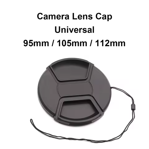 Center Pinch Lens Cap 95mm / 105mm / 112mm Universal Plastic with rope For Sony Canon Nikon Pentax O