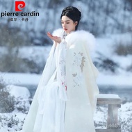 YQ Pierre Cardin（pierre cardin）Luxury Cloak Women's Han Chinese Clothing Winter Hooded Long Costume Cloak Fleece Lined P
