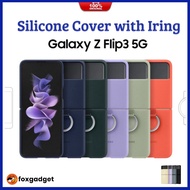 Samsung Galaxy Z Flip 3 Silicone Cover with Iring - Silicone Case - Samsung Z Flip 3 Cover - 100% Or