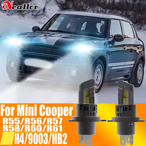 2pcs H4 HB2 9003 Led Headlight Canbus Bulb High Power White Fog Light Diode Lamp 12v 55w For Mini Co