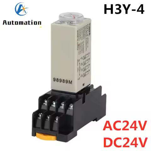 H3Y-4 Power-on Delay Rotary Knob 1S/5S/10S/30S/60S/3M/5M/10M/30M Timer Time Relay AC/DC 24V 14 Pin w