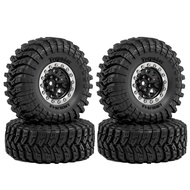 4pcs 70mm 1.3" Metal Beadlock Wheel and Tire for 1/18 1/24 RC Crawler Car FCX24 FCX24M TRX4M SCX24 A