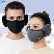 ISITA Earflap Wrap Mask, Cotton Dustproof Earmuffs Mask, Breathable Half Face Mask Cloth Accessories Ear Warmer Earflap Winter Mask Bicycle