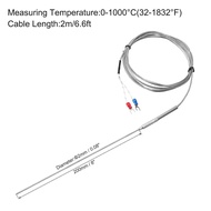 MECCANIXITY K Type Thermocouple Temperature Sensor Probe 2x200mm 6.6ft Wire 0 to 1000°C(32 to 1832°F